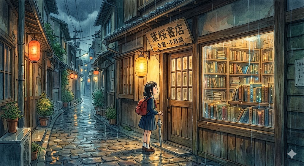 雨中的舊書店